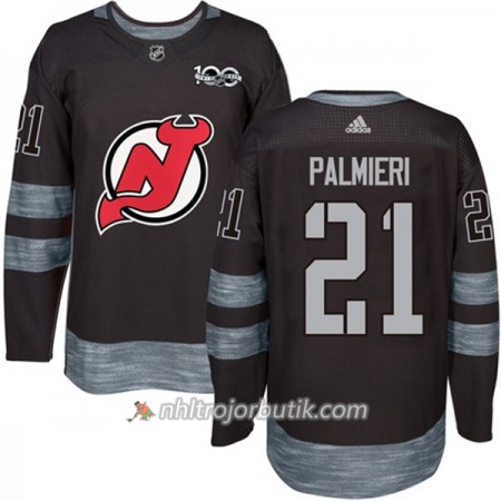 Män Ishockey New Jersey Devils Tröja Kyle Palmieri 21 1917-2017 100th Anniversary Adidas Svart Authentic